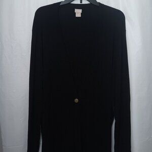 CHICO'S SINGLE BUTTON FRONT LONG CARDIGAN SWEATER